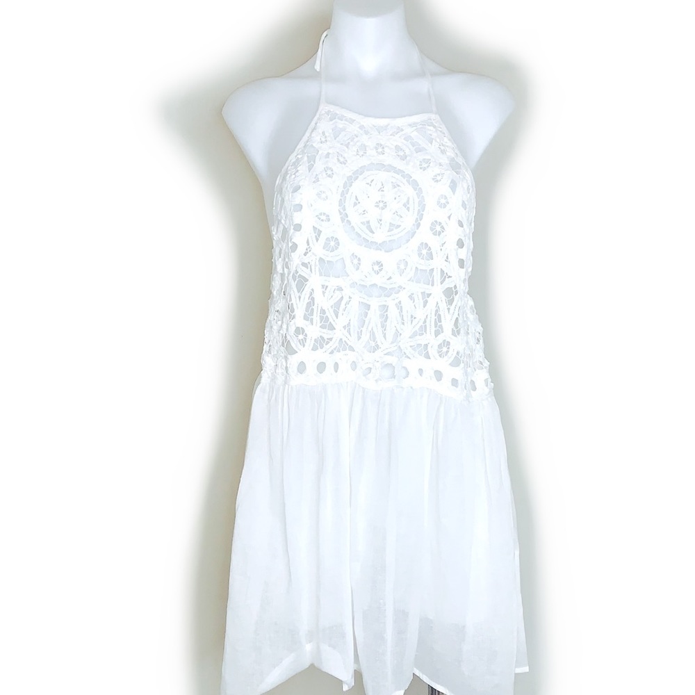 WHITE HALTER DRESS - EN CREME